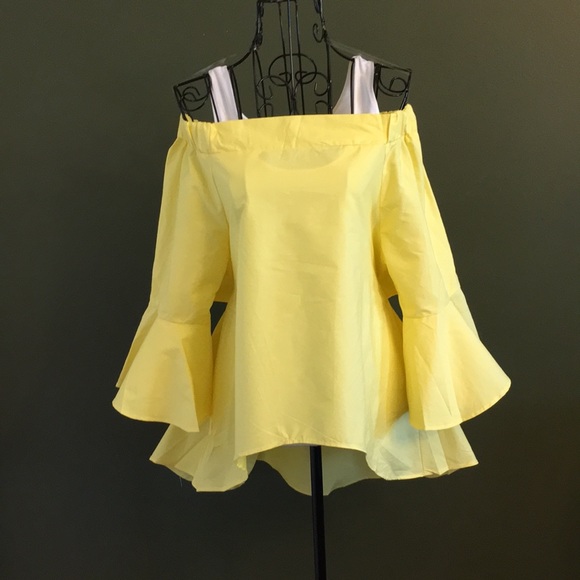 Ruffle off the shoulder open back top - Picture 2 of 4